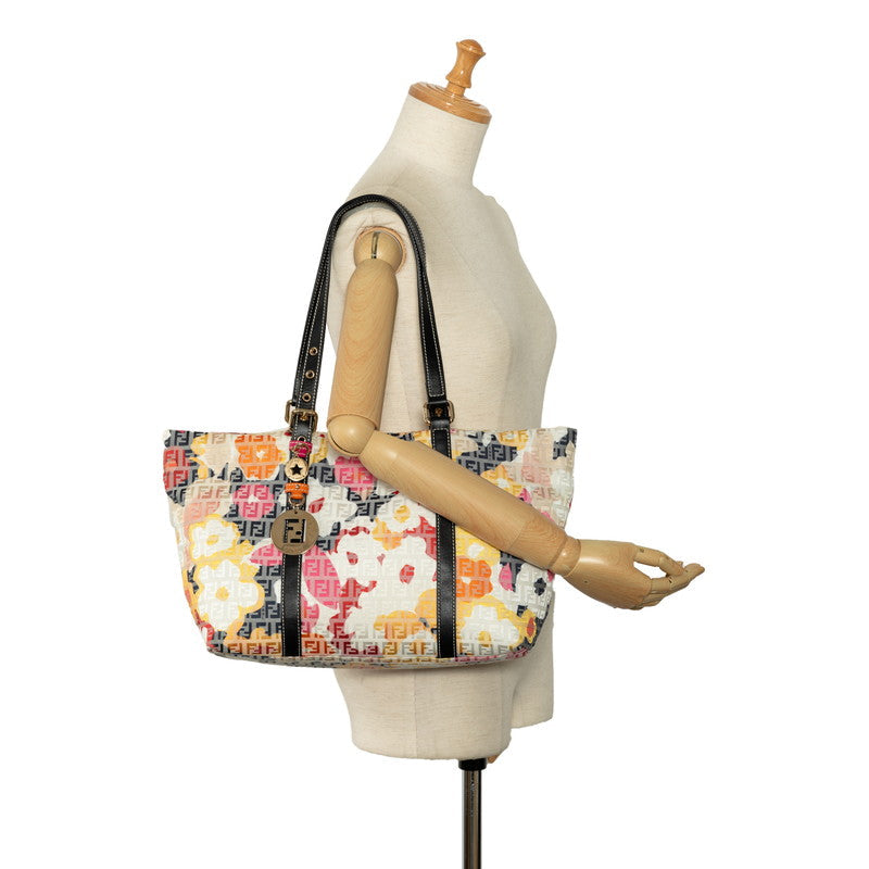 FY Zuchino FLOWER FLOWER MOTIVE Tote BAG 8BH215 WHITE BLACK MULTICOLOR CANDY LEADER LADY FENDI