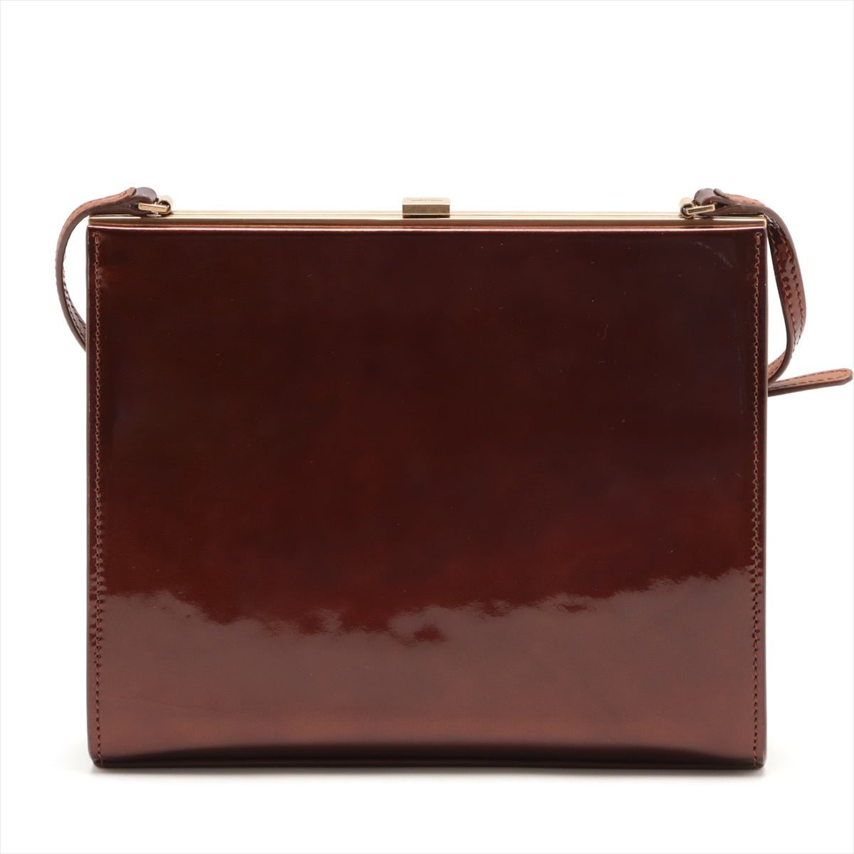 Saint Laurent  Patent Leather Shoulder Bag Brown 762288