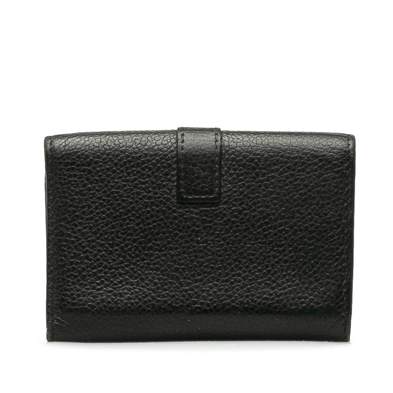 Saint Laurent 6 Key Holder in Grain Calf Leather Black 613334