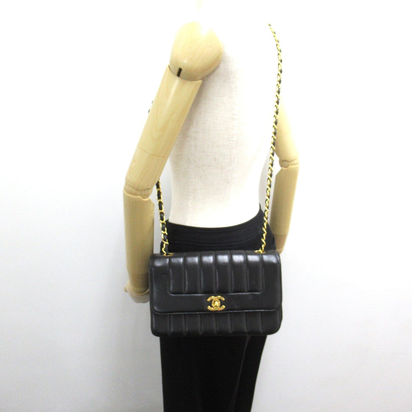 CHANEL CHANEL Mademoiselle Chain Shoulder Chain Sheldon Bag  Black Sheldon