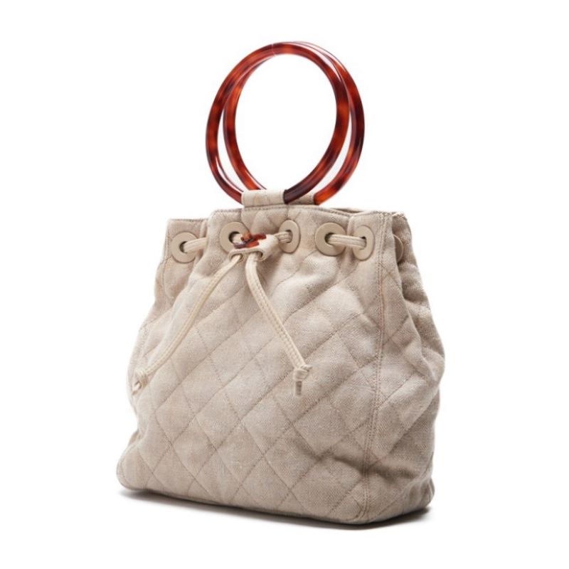 CHANEL 【CHANEL】Coco Handbag Canvas Beige Handbag  Handbag Hybrids【 Ship】ern Netherlands Online