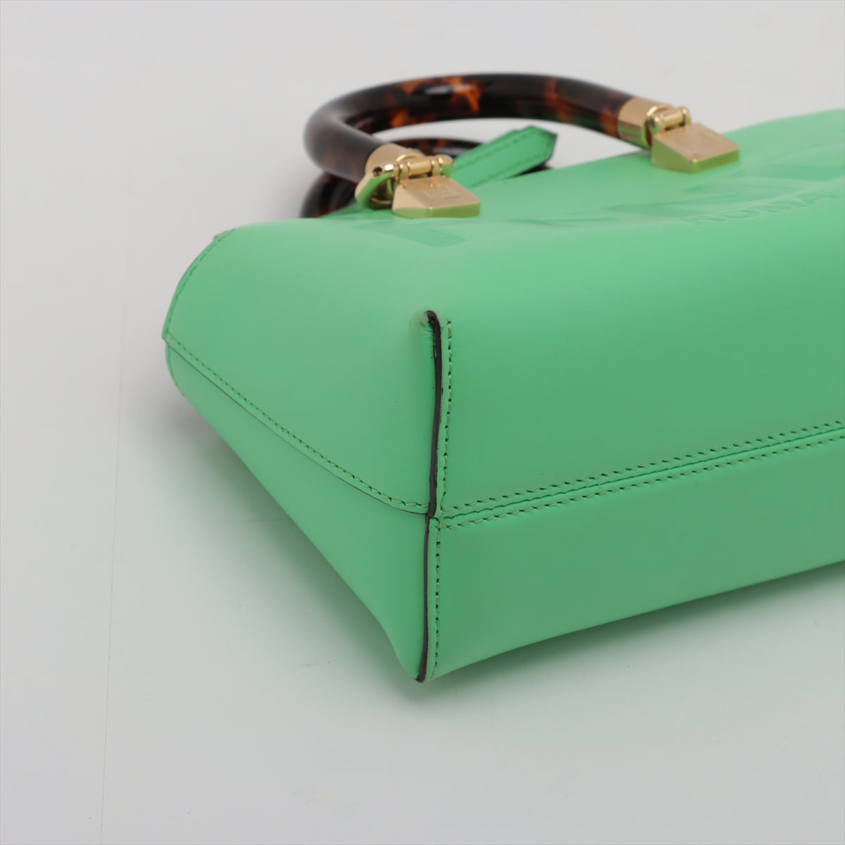 Fendi Byzaw Mini Leather Handbag Green 8BS067 Strap Parts