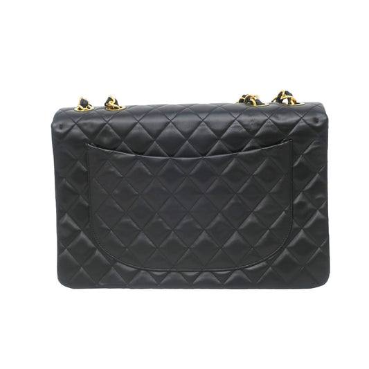 CHANEL Deca 34 Chain Shoulder Bag Single Flap  Black GD G