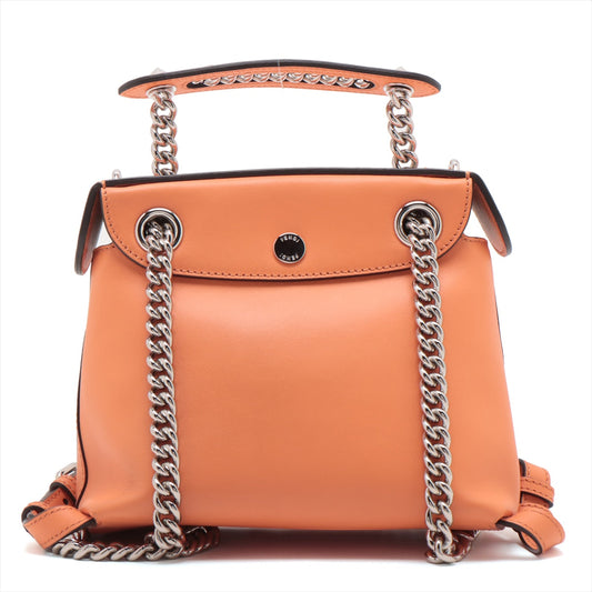 Fendi  Leather Backpack/Rack Orange 8BZ041