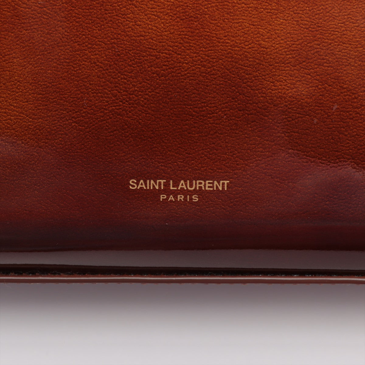 Saint Laurent Patent Leather Shoulder Bag Brown 762288