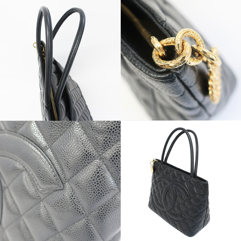 Chanel ed Tortus Caviar S Black G  Black GD Bag A01804 Coco