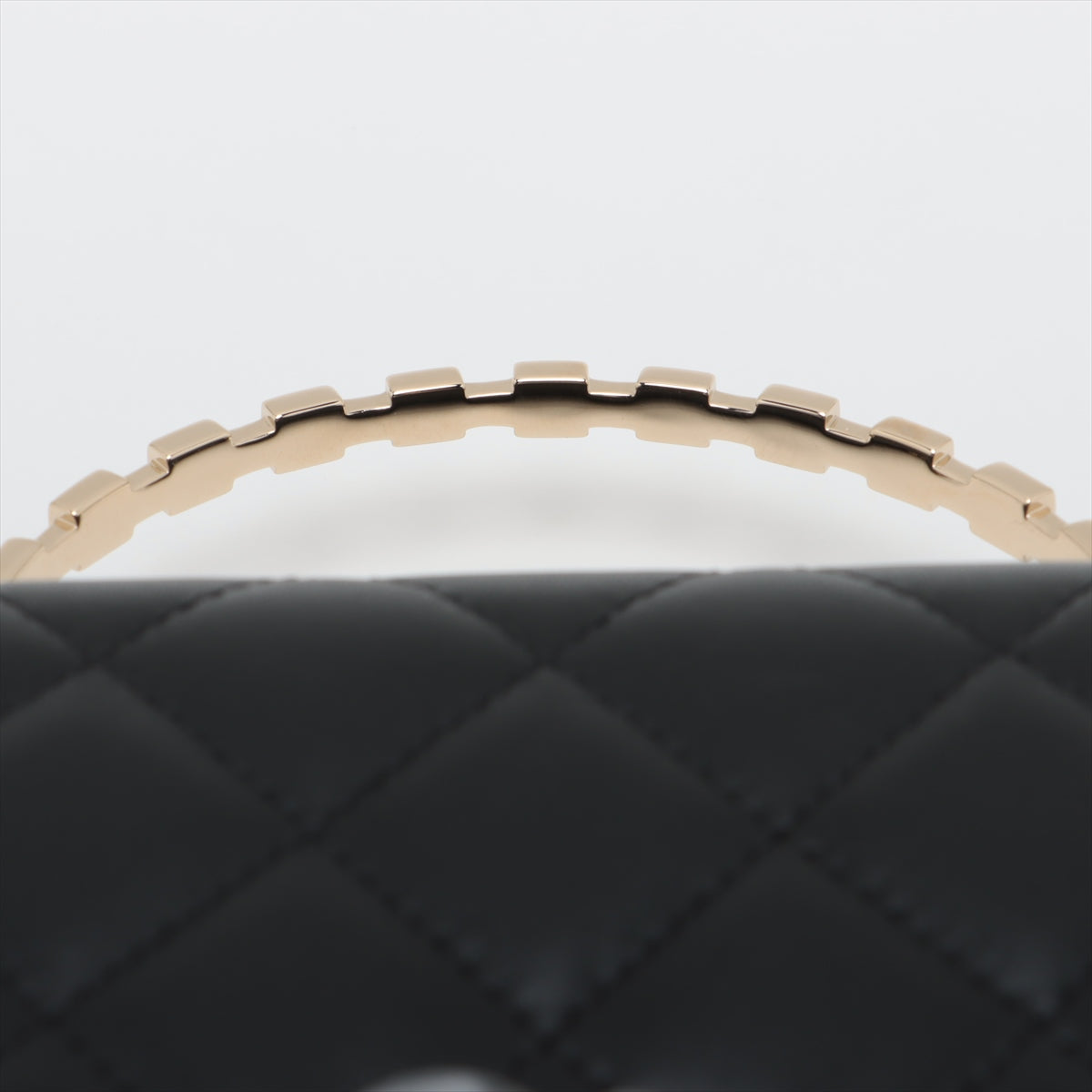 Chanel Lambskin  Chain Wallet Top Handle Black G  AP3796