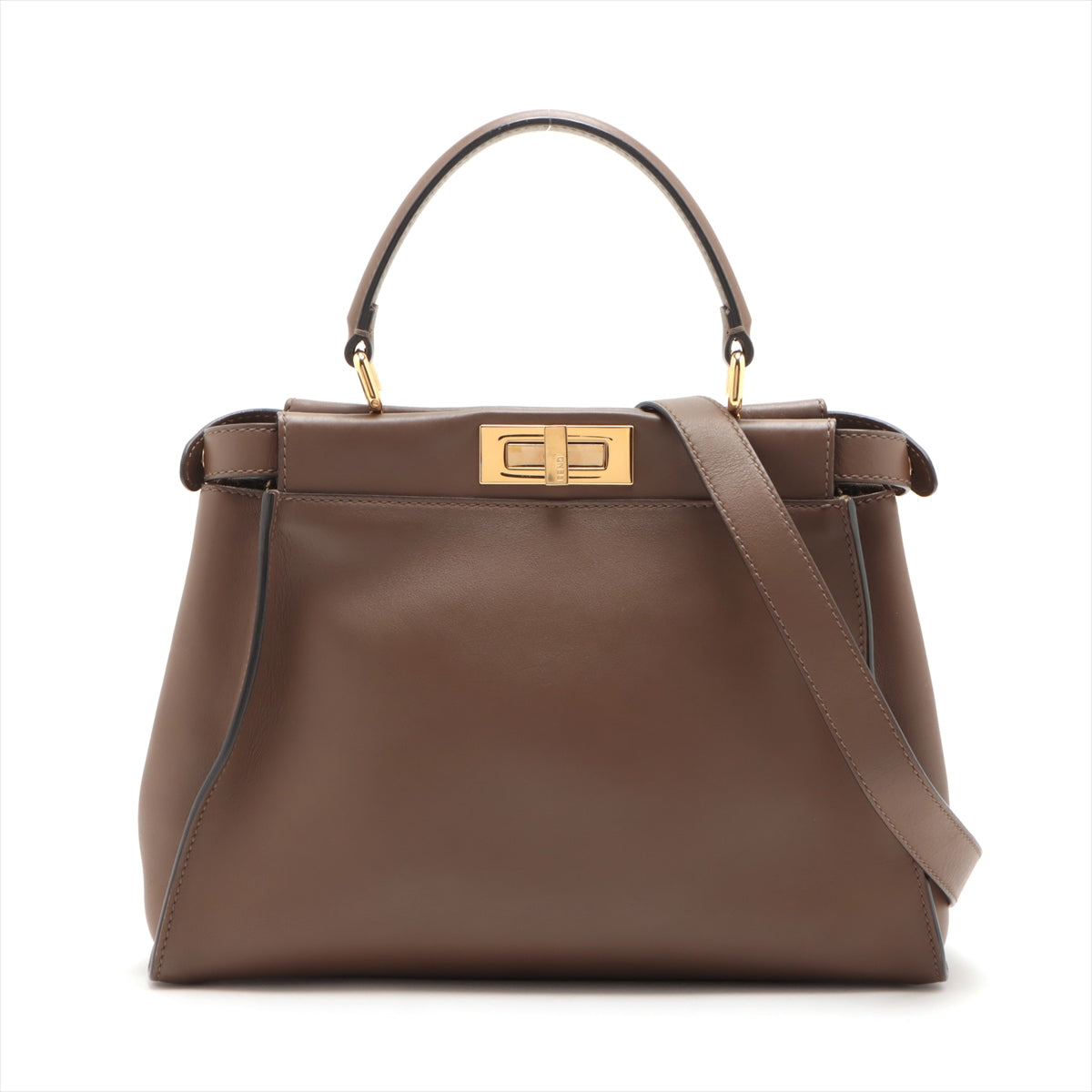 FENDI Peekaboo Medium in Leather Brown 8BN290