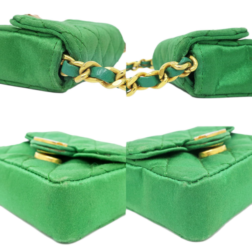 Chanel Mini Matrasse Chain Sheldon 1770466 Green Green GD G  Satin