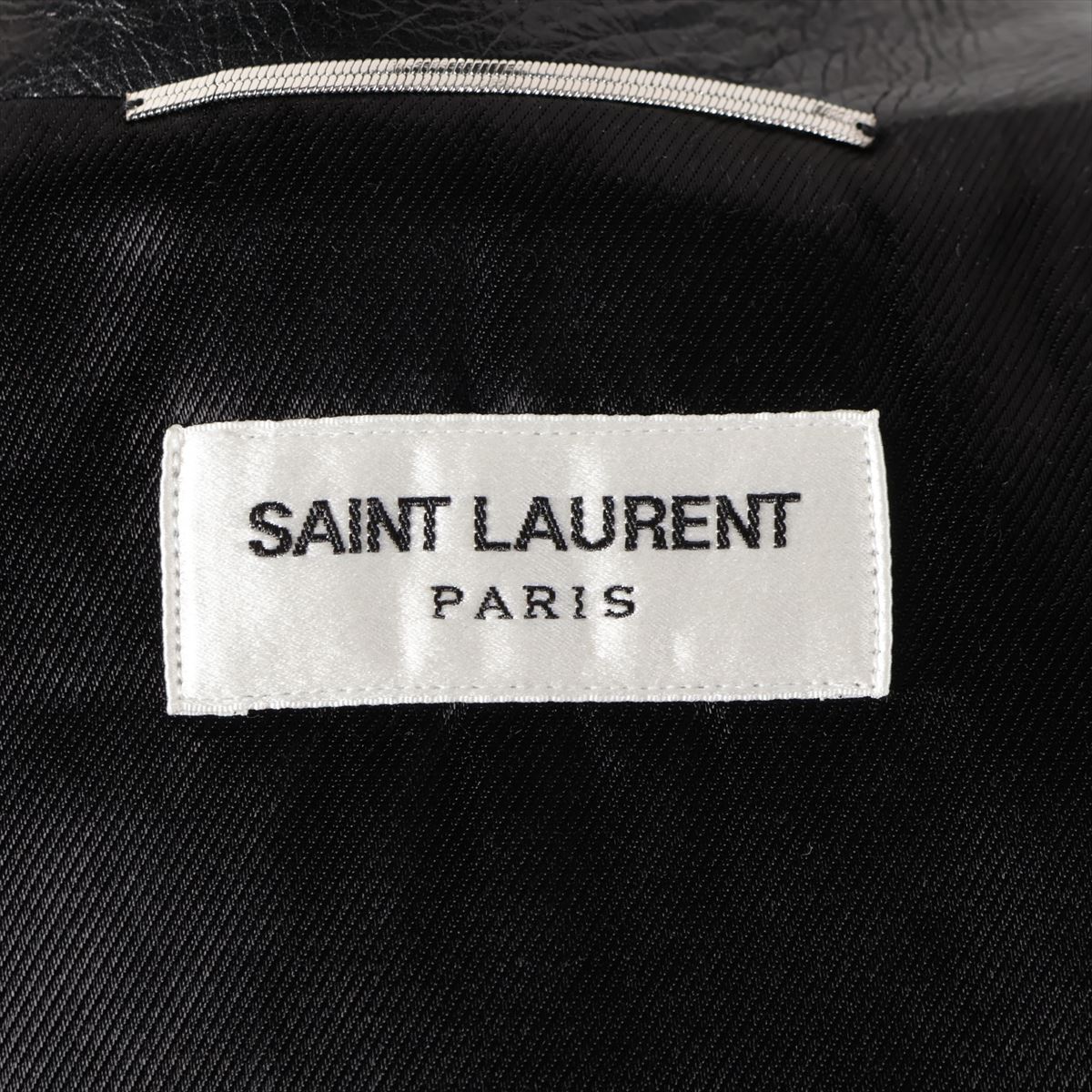 Saint Laurent  19 Years  S Leather Jacket 44 Men Black Classic Motorcycle r 484284