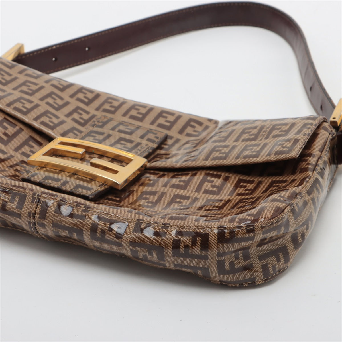 Fendi Zuco Mamma Bucket  Canvas Shoulder Bag Brown