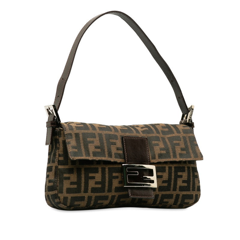 FY ZUCKA MANMABACKET HANDBACK Brown canvas leather ladies FENDI