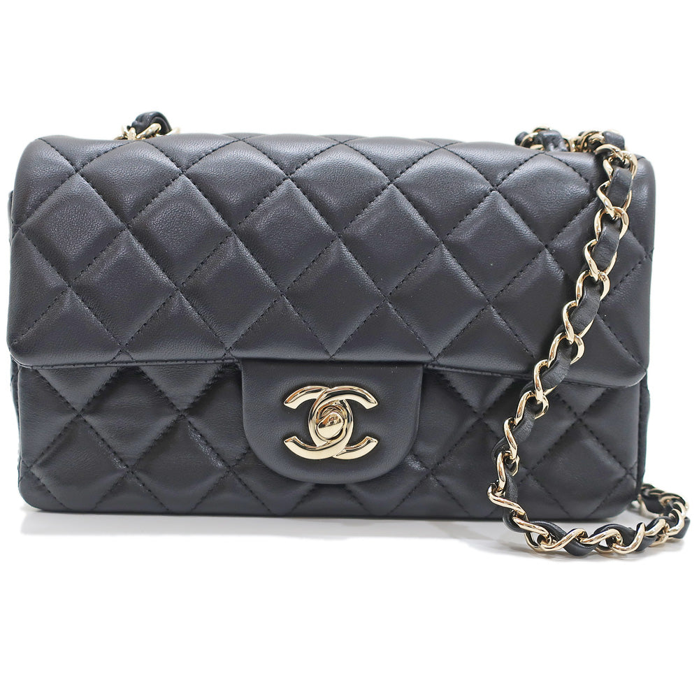 CHANEL Mini Flap Bag 20  Black G  GD Chain Shoulderbag Coco Black