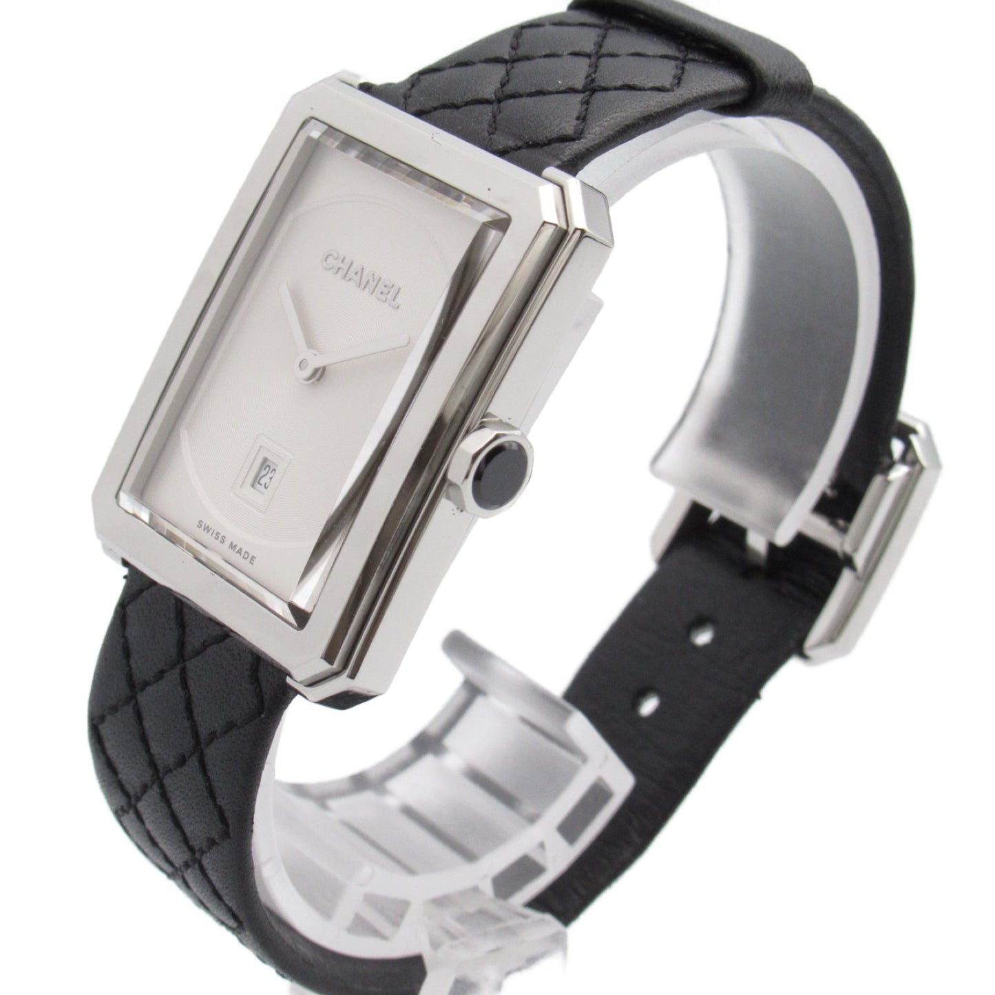 Chanel Girlfriend Watch Stainless Steel Leather Belt  White H6954