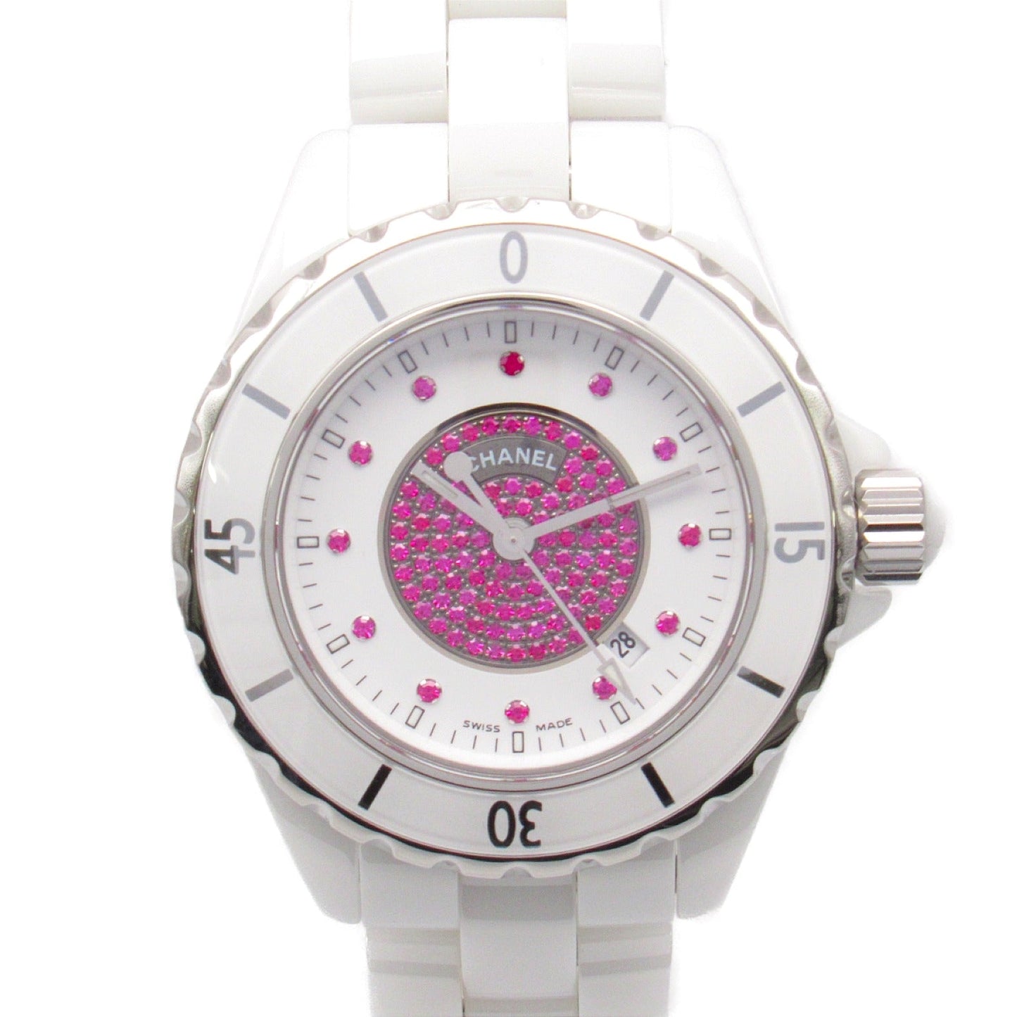 Chanel J12 12P Ru/Pavelby  Ceramic  White/Pink H2035