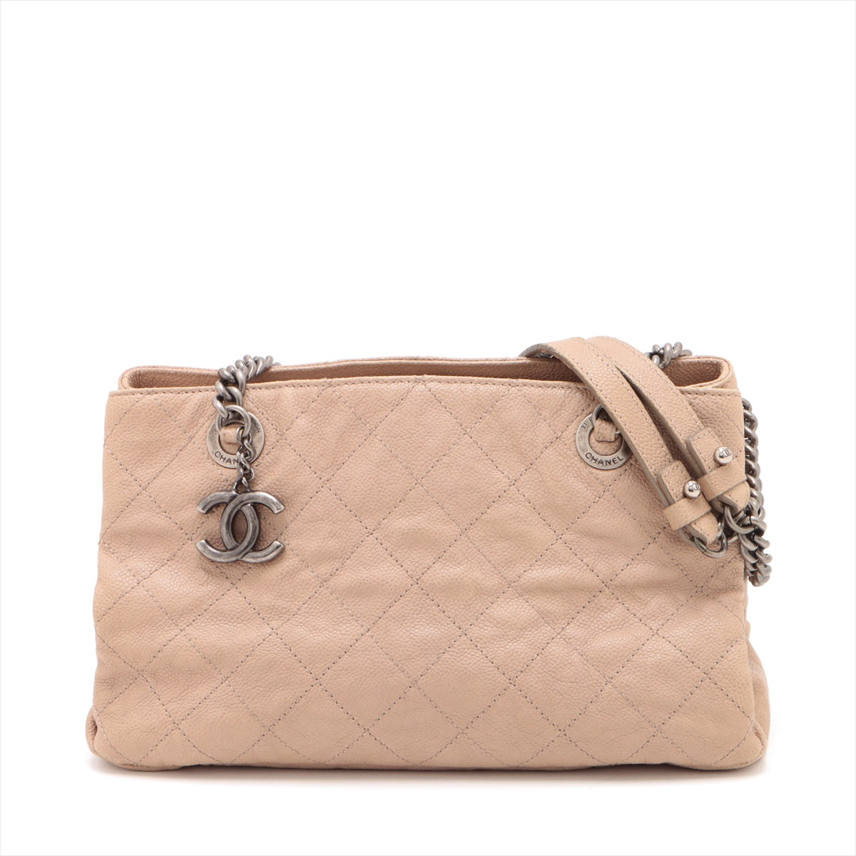 Chanel Matrasse Caviar S Chain Shoulder Bag Beige Silver  15th