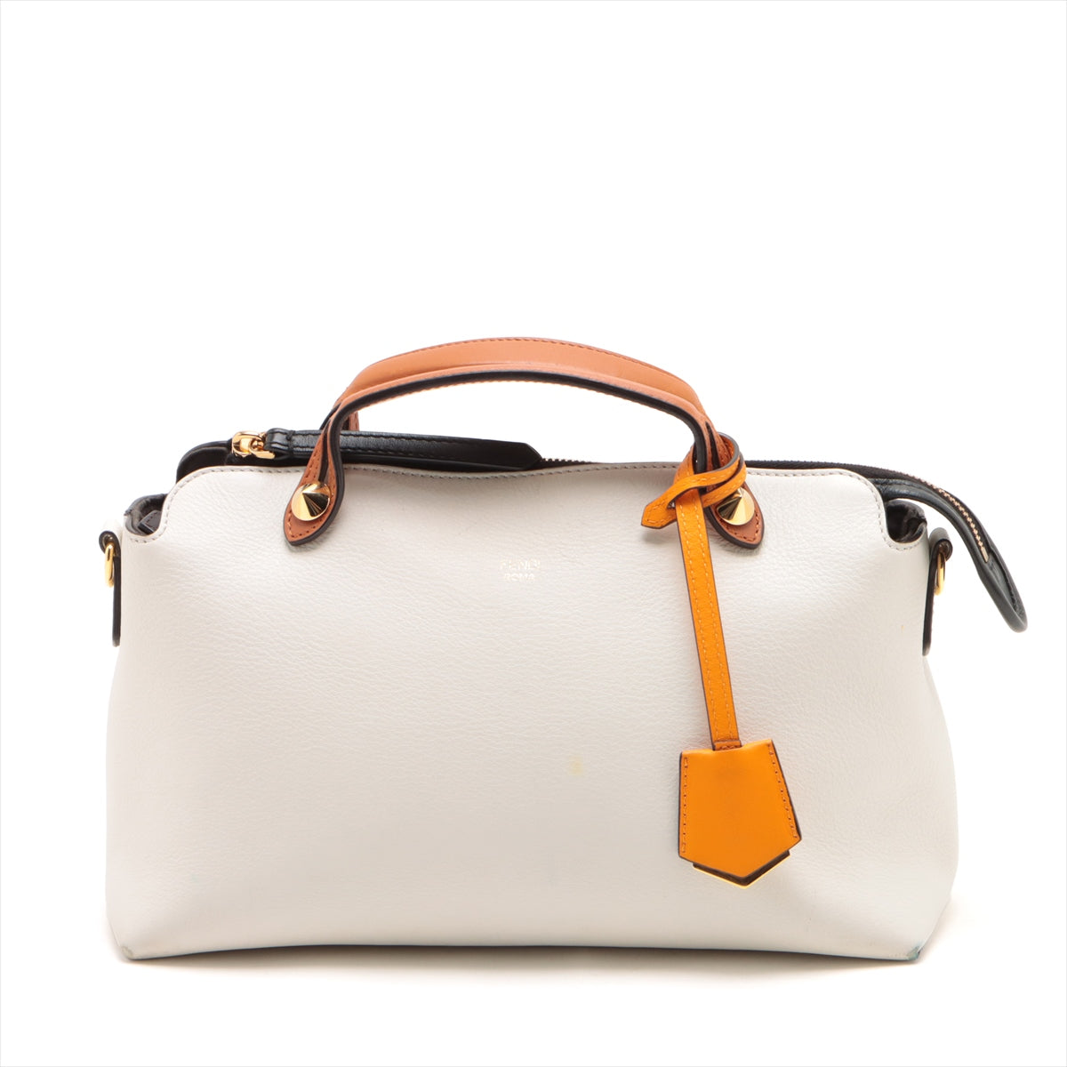 Fendi Byzaw Medium Leather Handbag White 8BL146