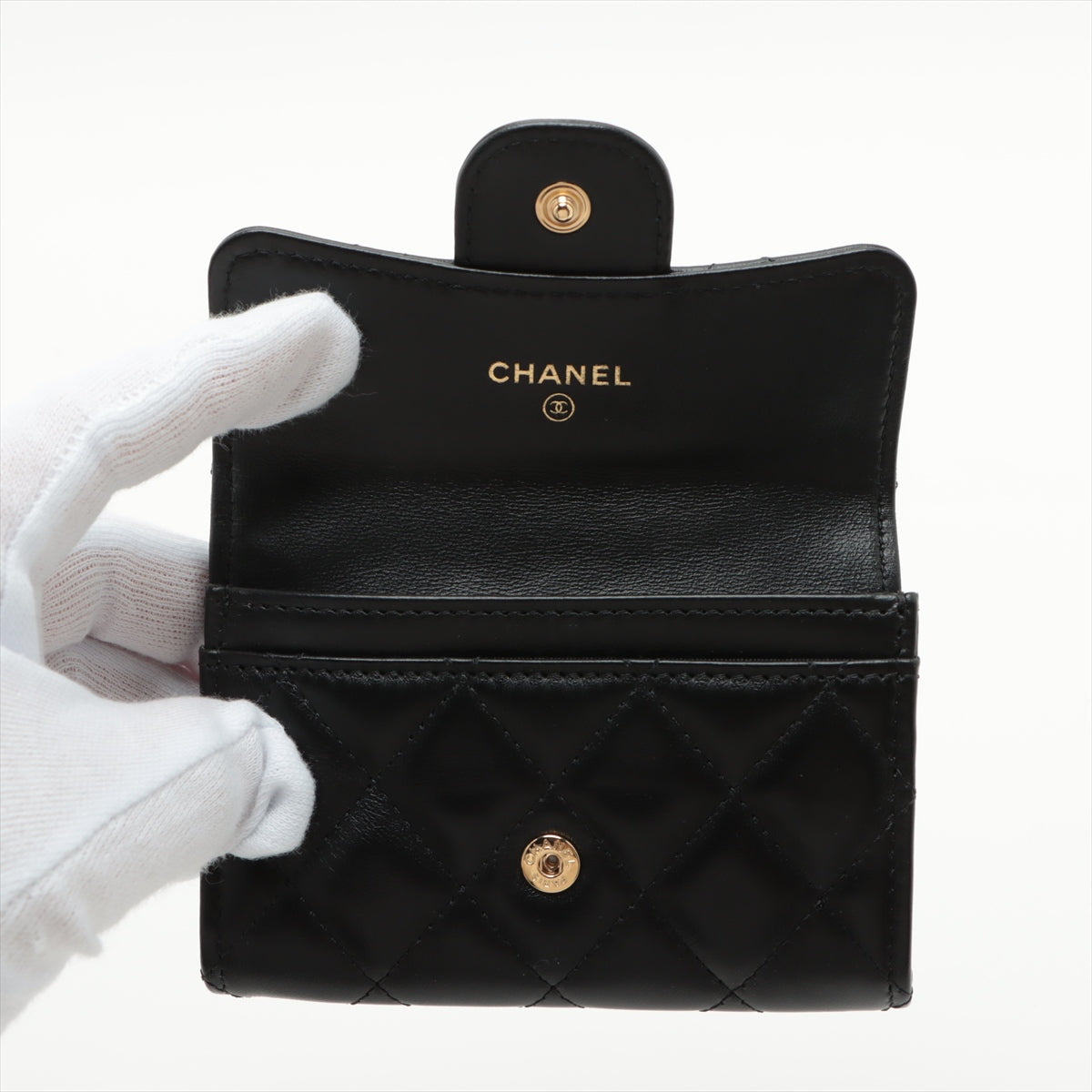 Chanel Matelasse  Card Case Black G  29th