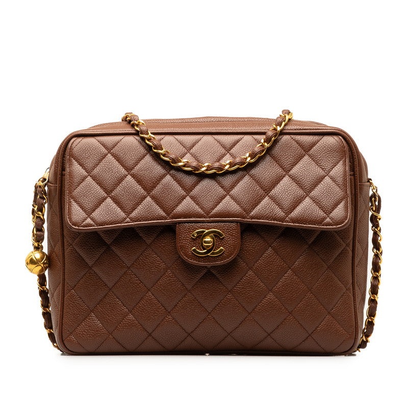 Chanel Matrases Coco Chain Shoulder Bag Brown G Caviar S  CHANEL