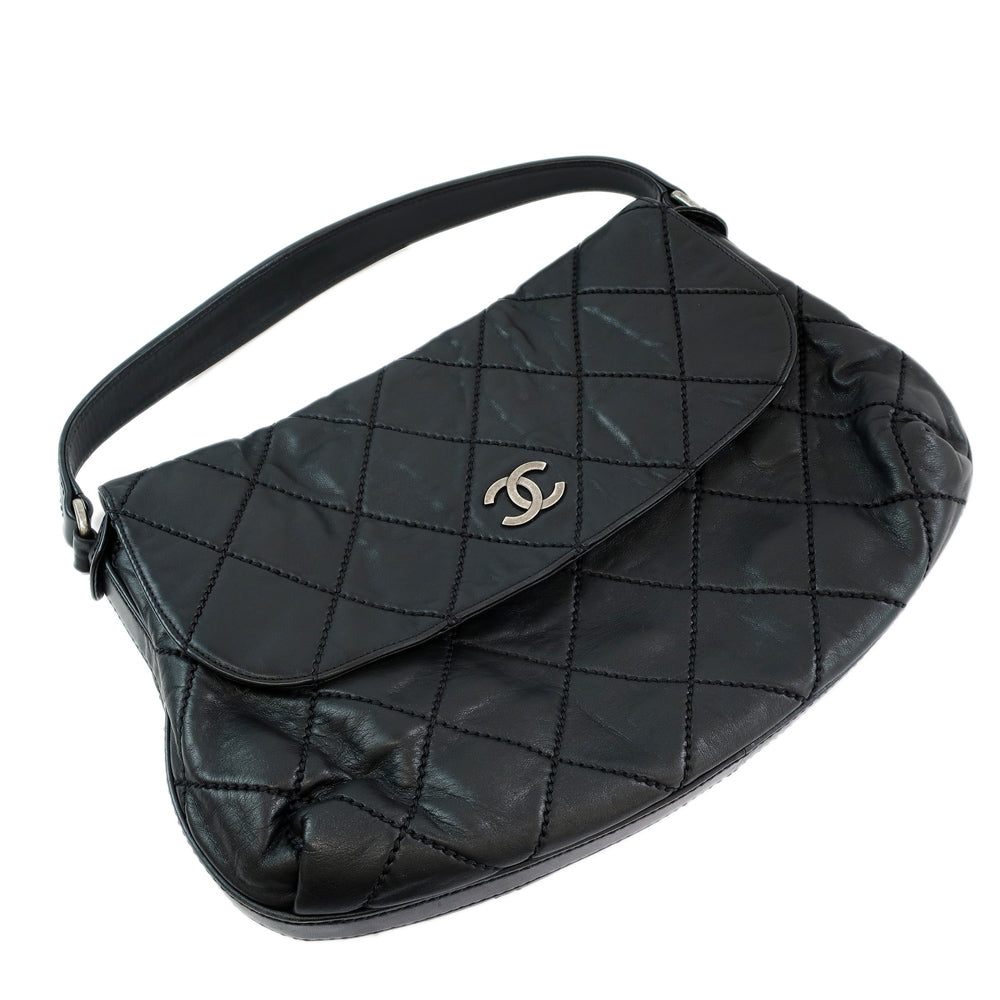 Chanel One-Shooter Bag Wild Stitch Vintage Silver  Black Black  Wedding Wedding