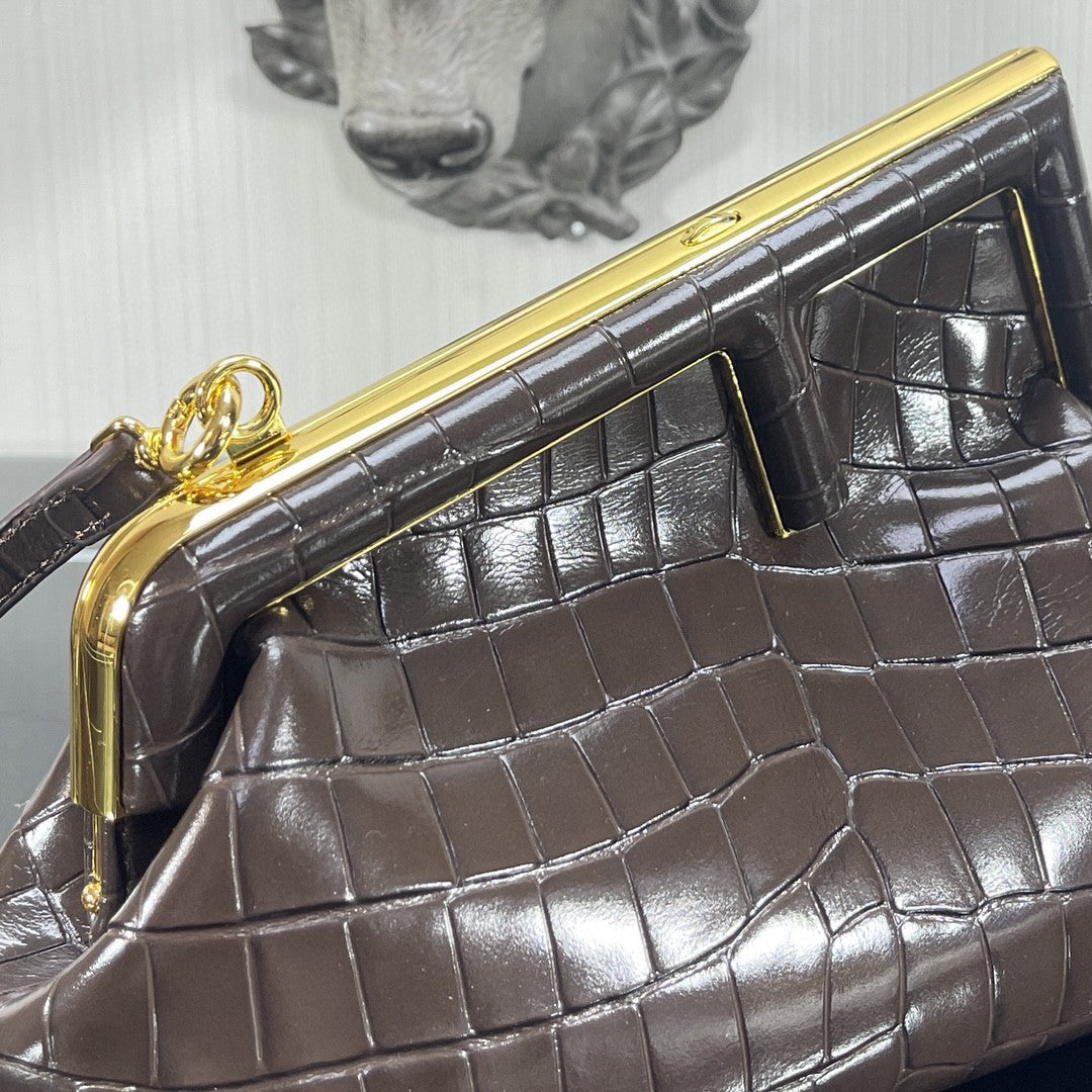 Fendi Fendirst Small Gray Crocodile Bag For Woman 26cm/10in