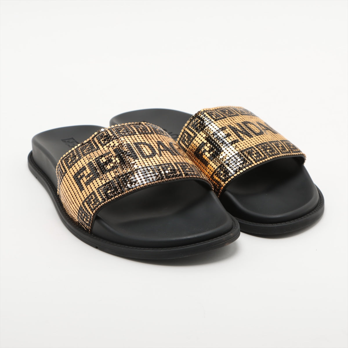 Fendi x Versace Laver Sandal 9 Men Gold x Black Fender