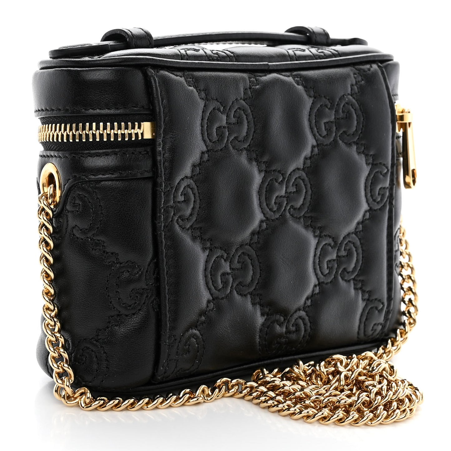 Gucci  Calfskin GG Matelasse Mini Top Handle Bag Black