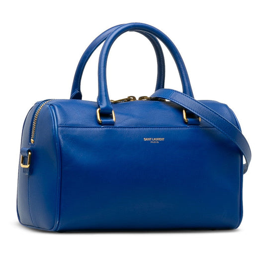 Saint Laurent Mini Duffle in Calf Leather Blue 330958