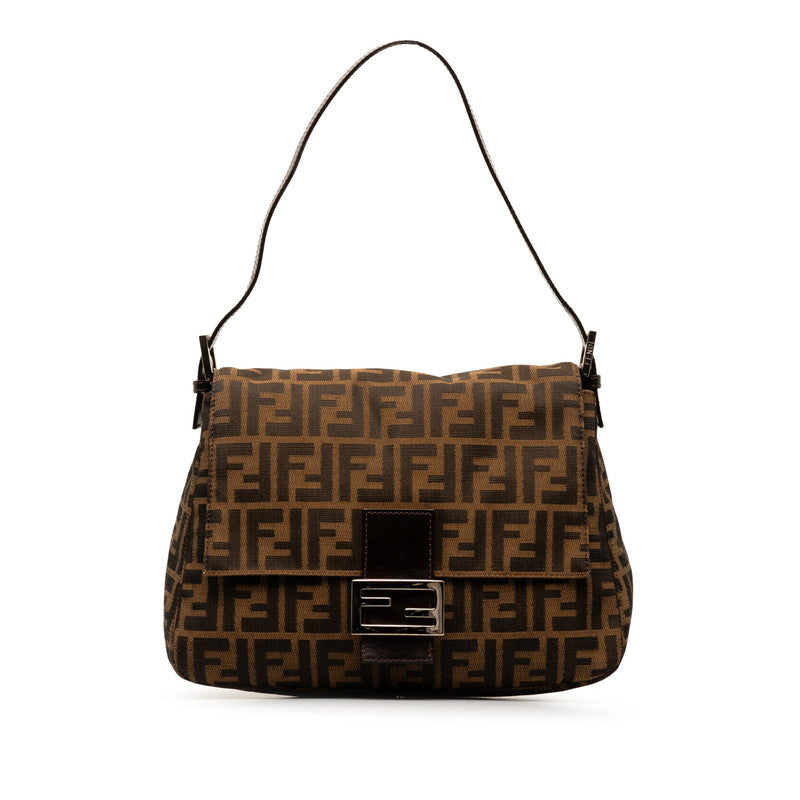 FY ZUCKA MANMABACKET ON SHOULDER BAG 26325 Brown canvas leather ladies FENDI