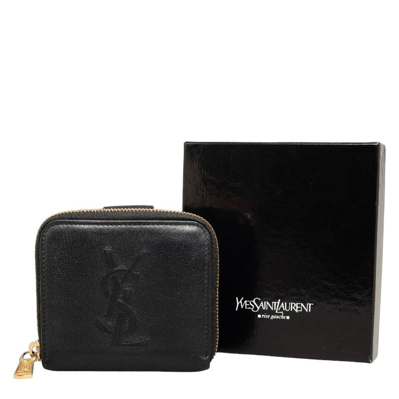 Saint Laurent Coin Wallet in Calf Leather Black GUE568985