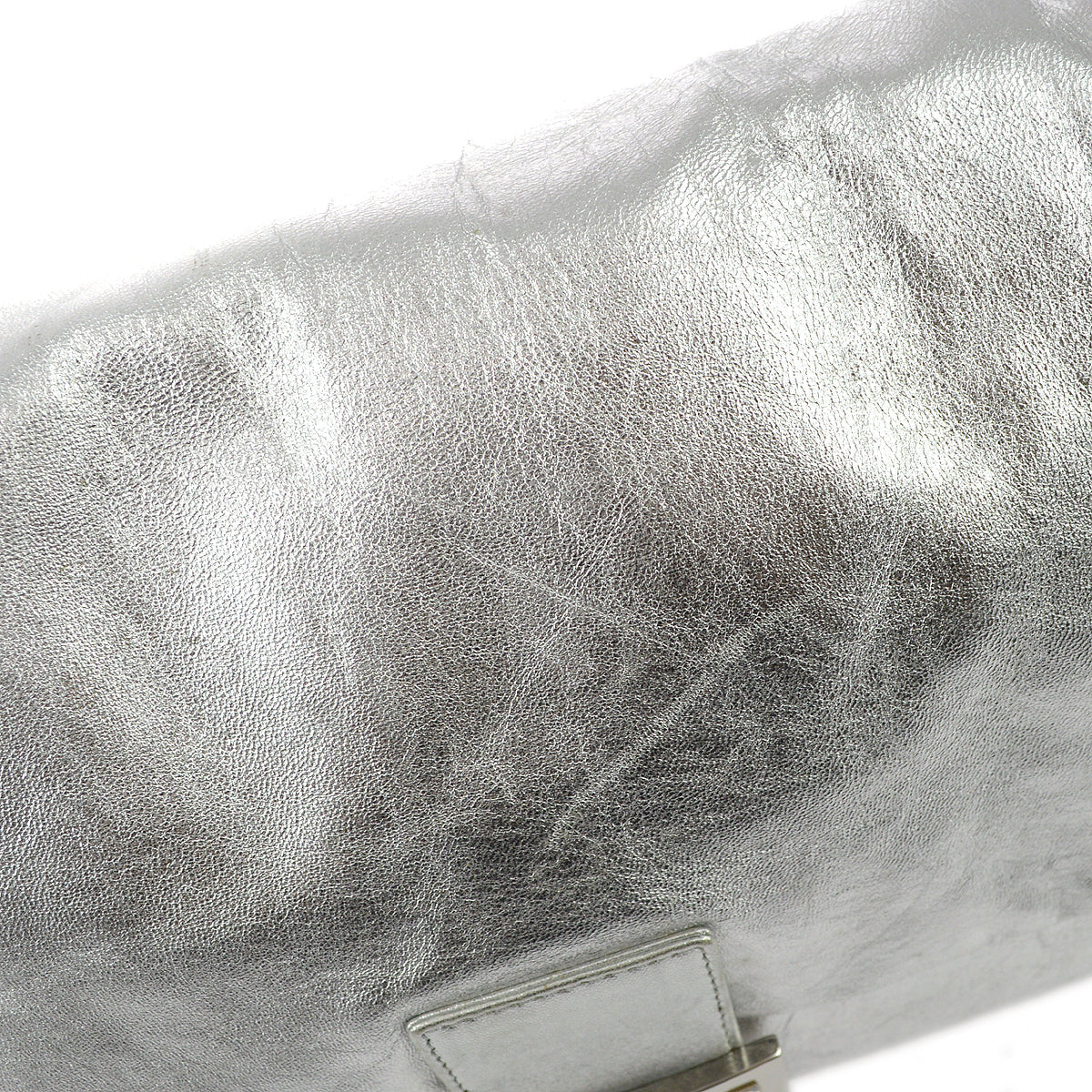 Fendi Silver Mamma Baguette Handbag