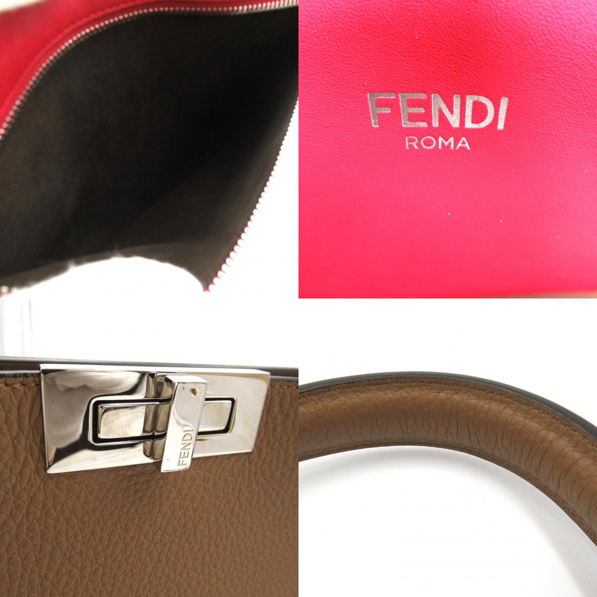 Fendi Fendi Peacebu 2w Shoulder Bag  Leather  Brown 7VA529