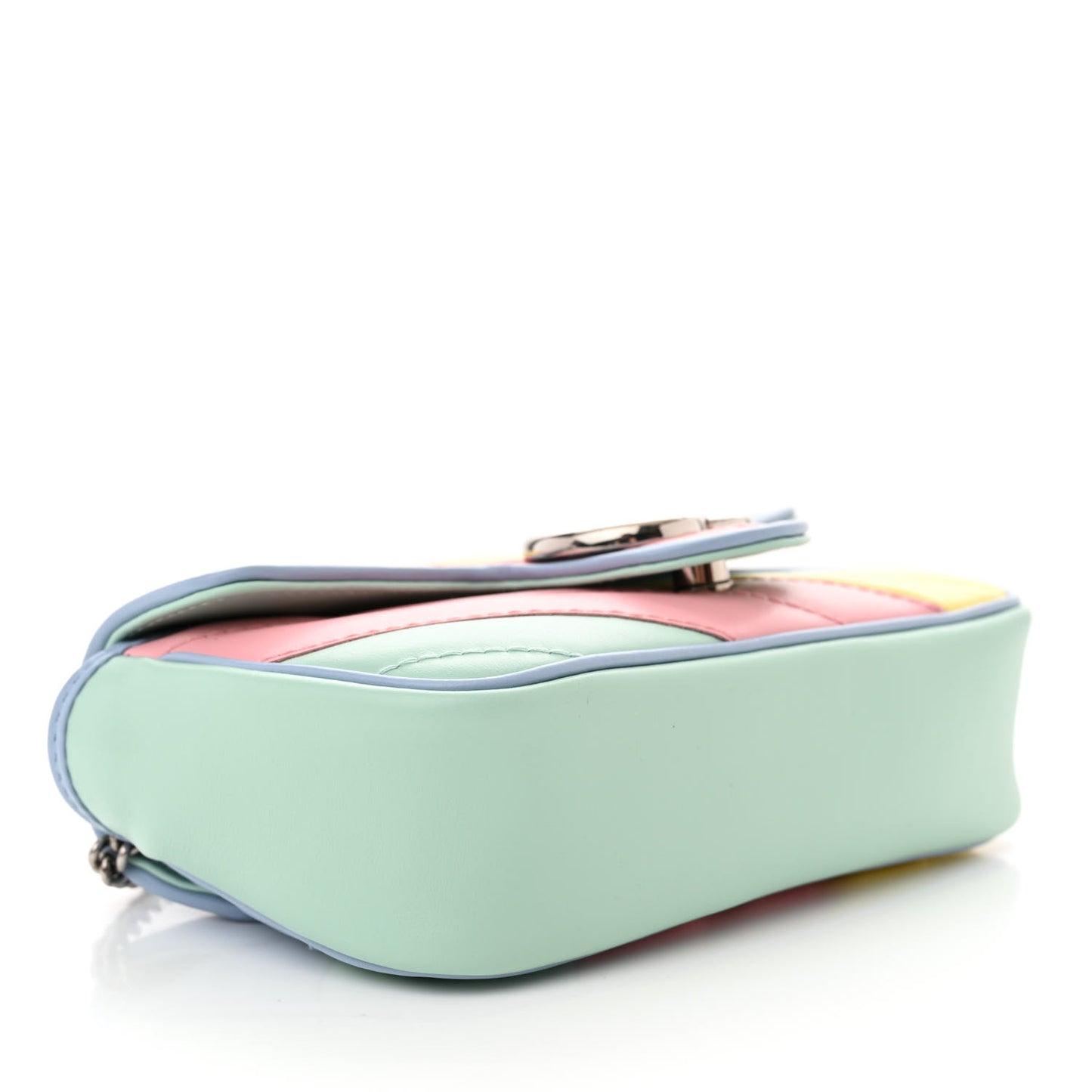 Gucci Calfskin Matelasse Diagonal Super Mini GG Marmont Shoulder Bag Multicolor Pastel