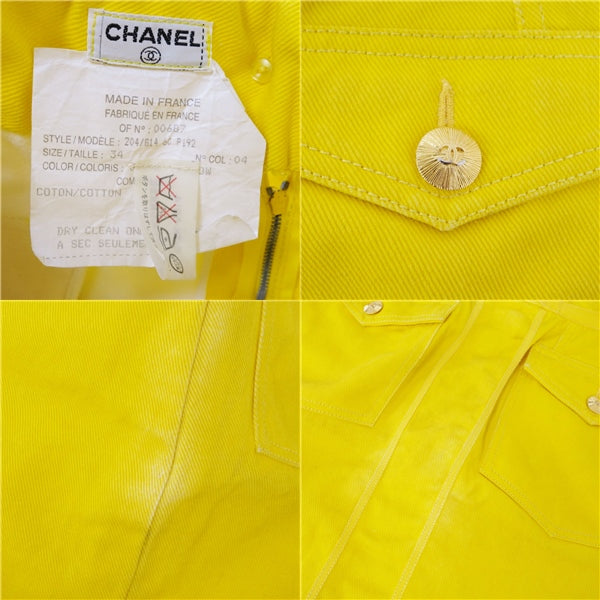 Vint Chanel  Coco Short  Cotton Bottoms  Made in France 34(XS equivalent) Yellow  E-