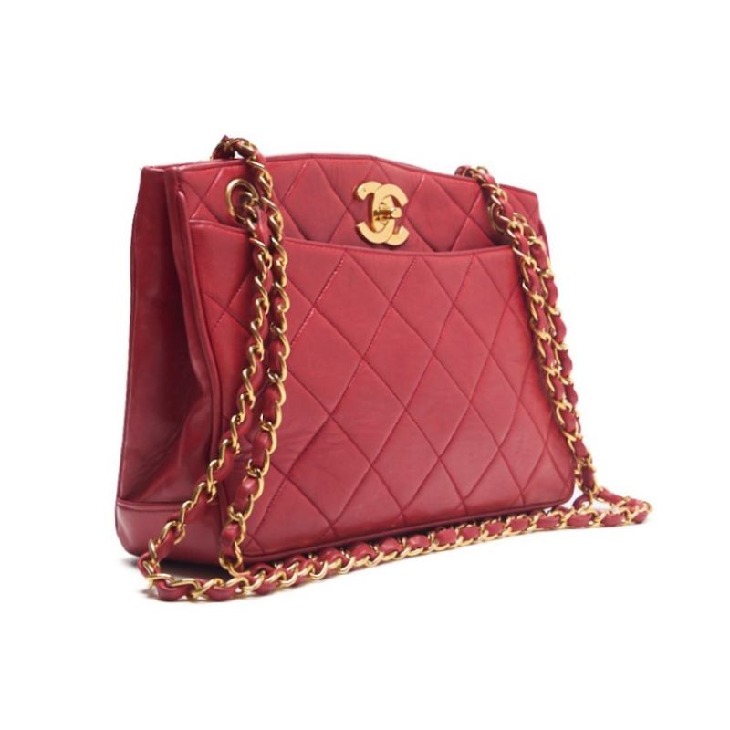 CHANEL/Chanel Matrasse Decacoco Turnlock Double Chain Shoulder  Red   Shoulder Bag  Shoulder Bag Hybrid 【 Ship】 Ladies Shoulder  Online