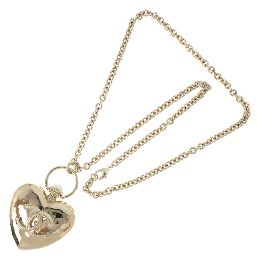 Chanel Heart Lock Necklace Pendant B22C Coco CC Mark COCO  Pearl 80cm G Color Accessories Jewelry