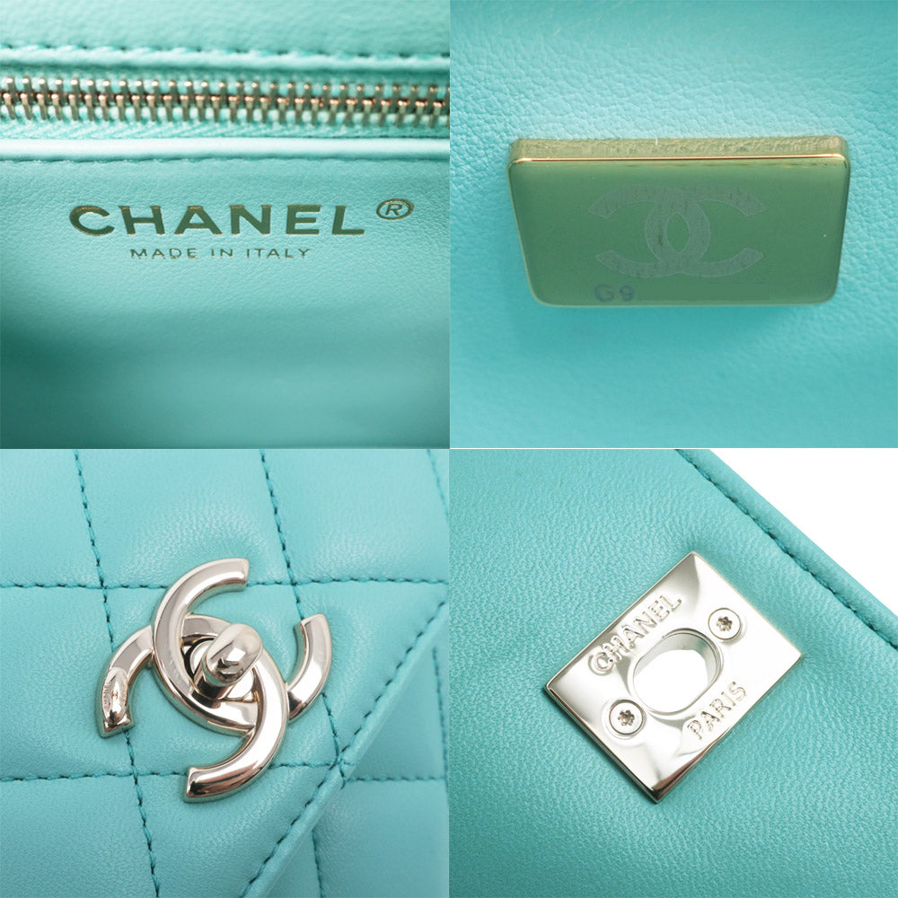 CHANEL Coco Handle XS  Handbag Top Handle Turquoise Blue Shoulder GD G A92990