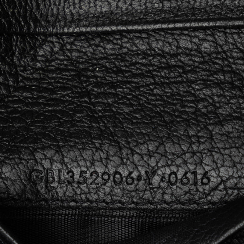 Saint Laurent Logo Double Fold Wallet Roundfooner Compact Wallet Black Leather  Saint Laurent  Folded Wallet