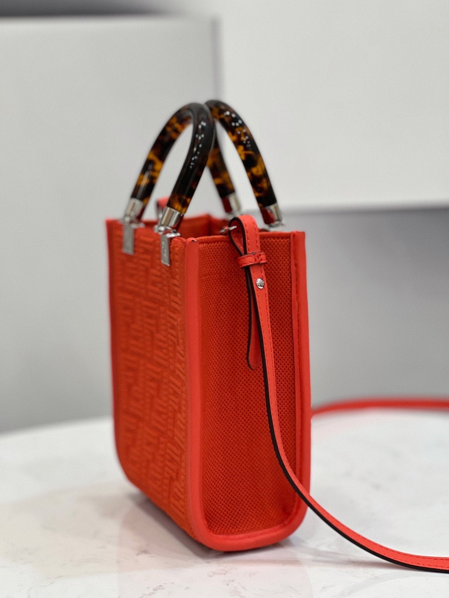 Fendi Mini Sunshine Shopper Red