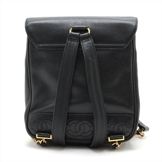 Chanel Triple Coco Cabia S Chain Rucks Black G  4th