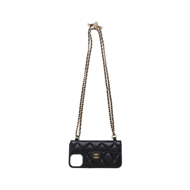 Chanel Matrasse Smartphone Case (iPhone 13pro) Chain Sder  Black  Shoulder Bag  Shellder Bag Ladies Bag Hybrid 【 Ship】 Ladies Online