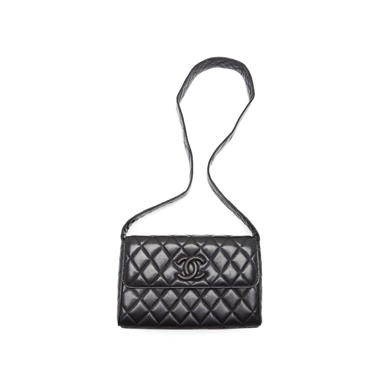 Chanel Matrasse Coco One Shoulder Bag Black Lambskin