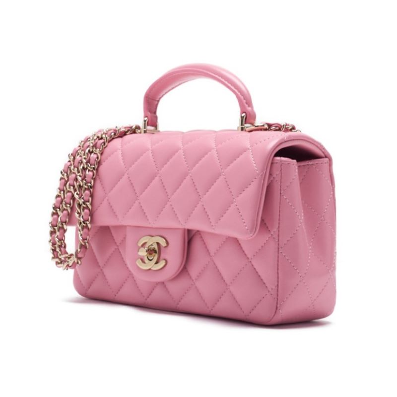 CHANEL Mini Matrasse Coco Handle 2WAY Handbag Pink