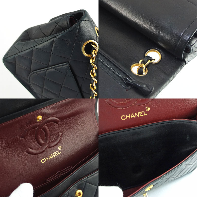 Chanel Double Flap Chain Shoulder Bag 23 A01113 Black G Gold