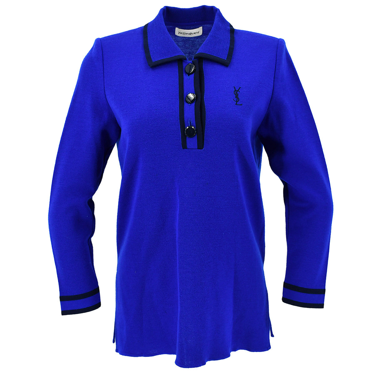 Yves Saint Laurent Long Sleeve Tops Blue #M