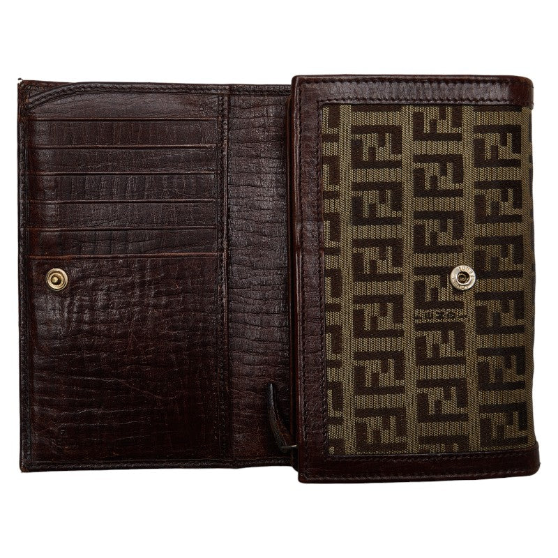 FENDI Zucca Wallet in Leather Brown 8M0029