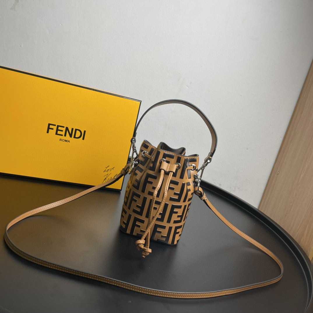 Fendi Mon Tresor Light Brown Mini Bag For Woman 18cm/7in