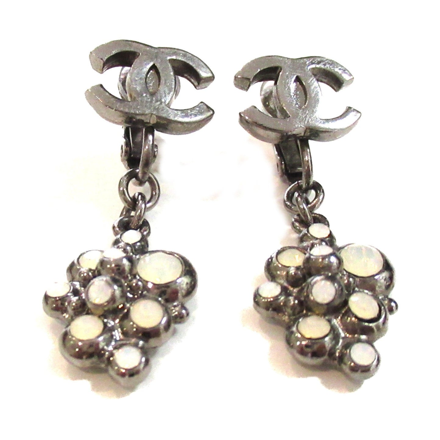 Chanel Wine Motif Firearms Earring Jewelry Meikki  Silver  05A