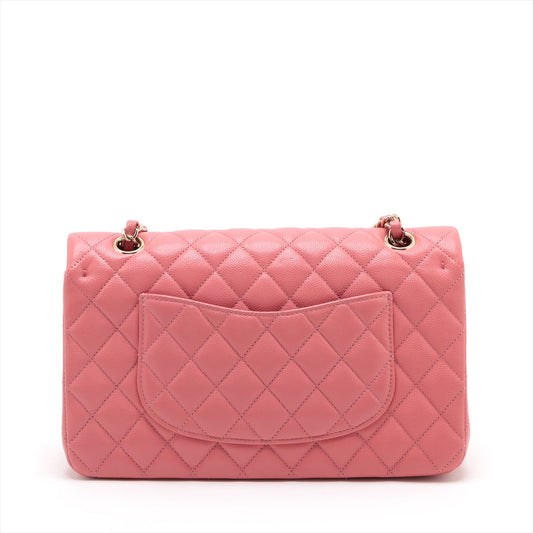 Chanel Matrasse 25 Caviar S Double Flap Double Chain Bag Pink G  28th A01112