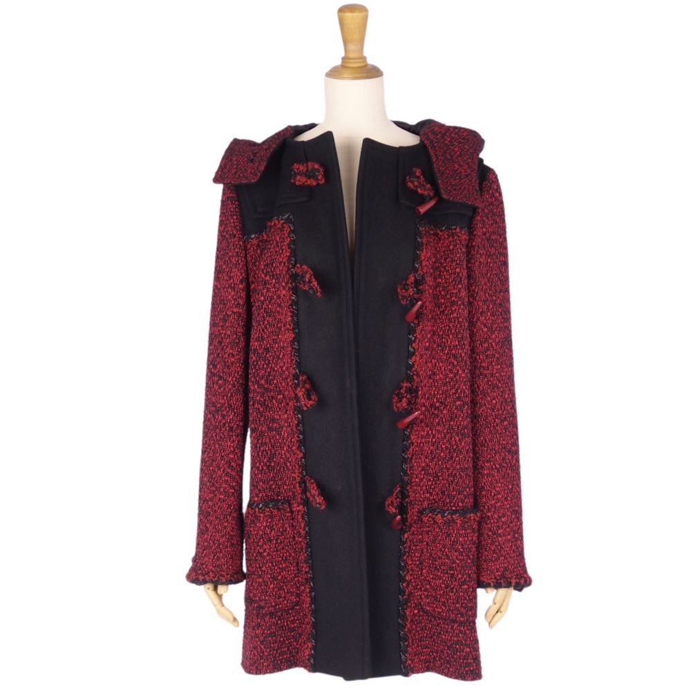 Chanel 11A P42310 Daphne Coat Mixed   French Made 40 (M equivalent) Red/Black